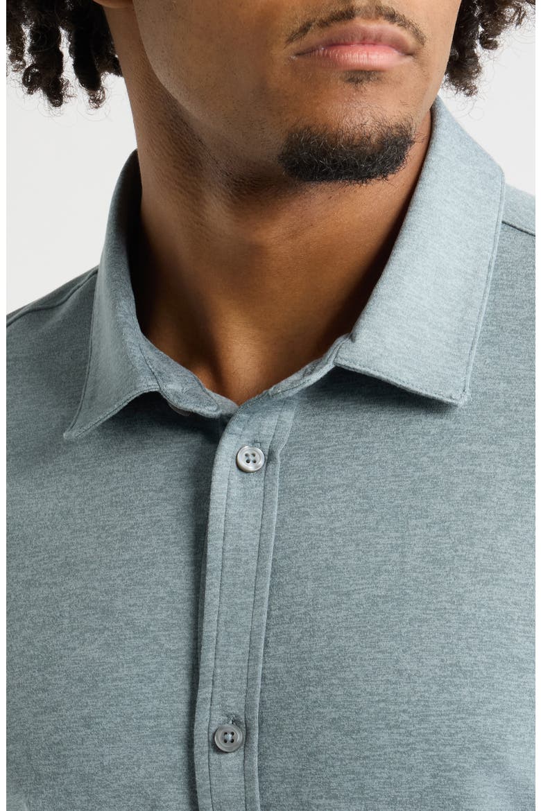 Ponto Knit Button-Up Shirt, Alternate, color, FOGGY BLUE HEATHER