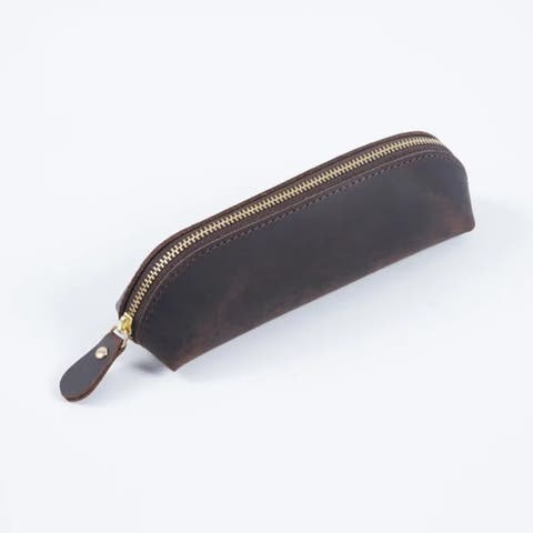 The Paavo Leather Pen Case | Leather Makeup Pouch