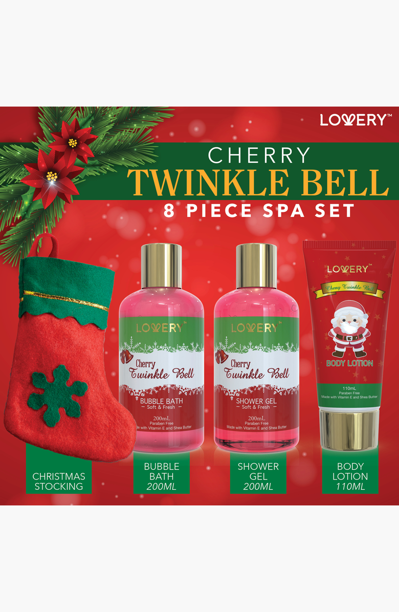 Lovery Cherry Twinkle Bell Home Spa Set, Alternate, color, Red / Green