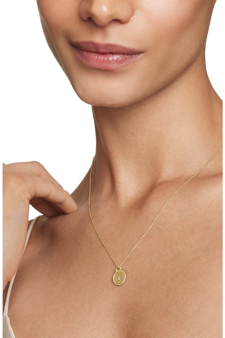 Cable Collectibles Diamond Initial Pendant Necklace, Alternate, color, J