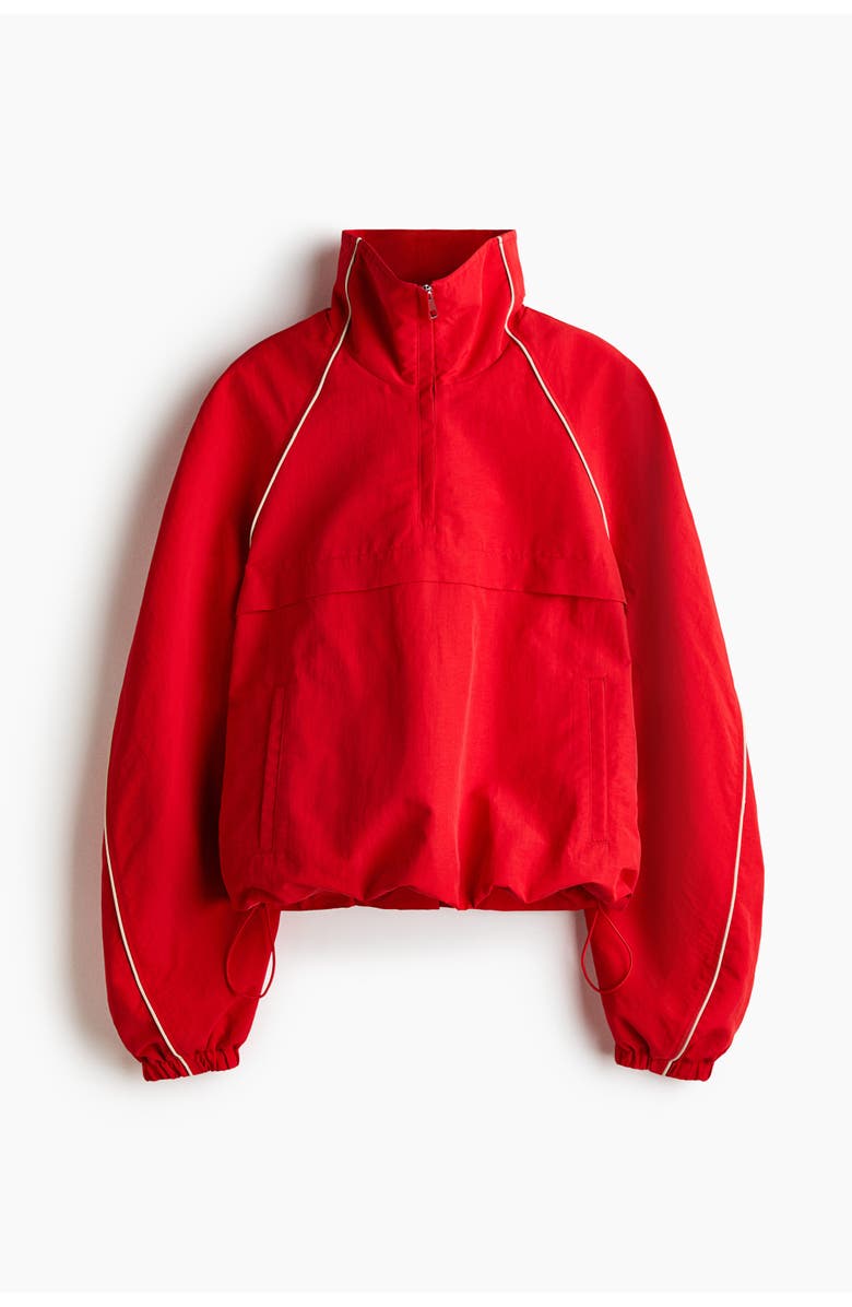 H&M Oversized nylon anorak, Alternate, color, Bright Red
