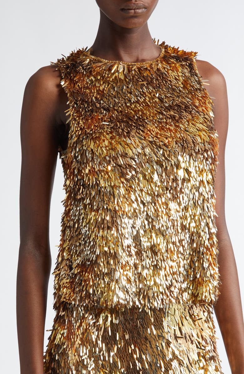 Ulla Johnson Beatriz Paillette Top, Alternate, color, Gilt