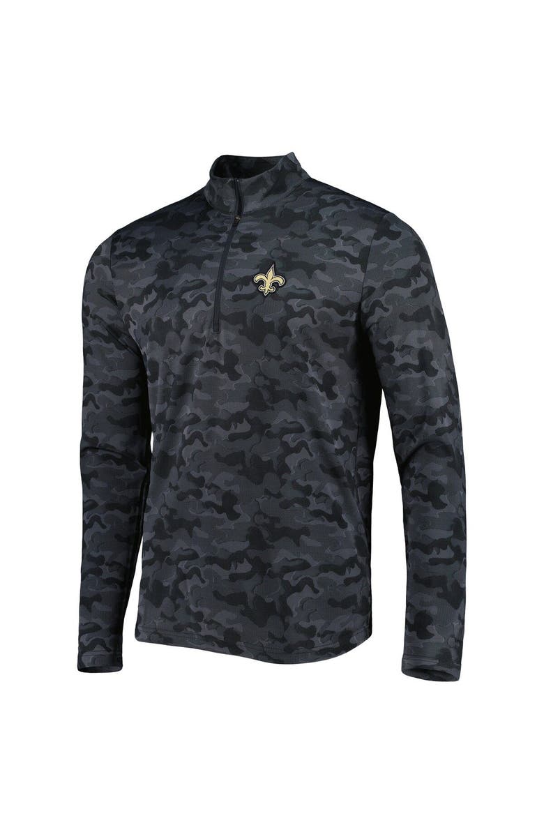 ANTIGUA Men's Antigua Black New Orleans Saints Brigade Quarter-Zip Sweatshirt, Alternate, color, Black