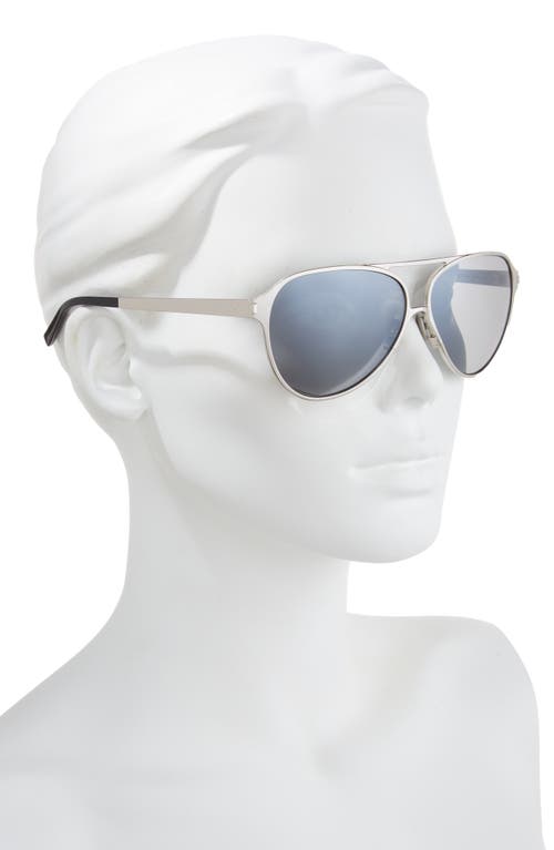 Saint Laurent Aviator Sunglasses In Silver