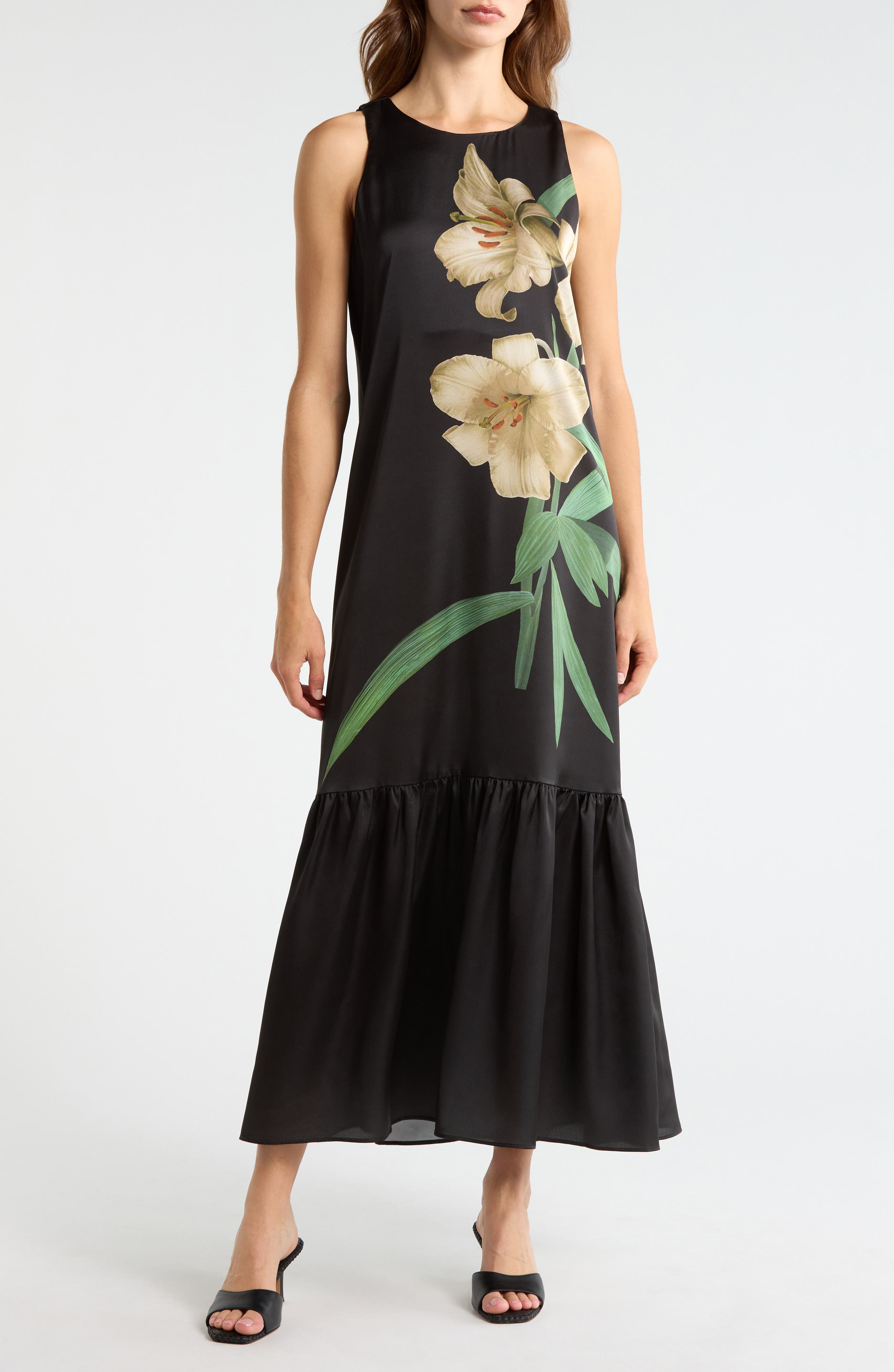 Vince Camuto Drop Waist Floral Maxi Dress