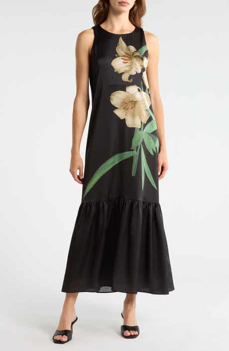 Vince Camuto Drop Waist Floral Maxi Dress