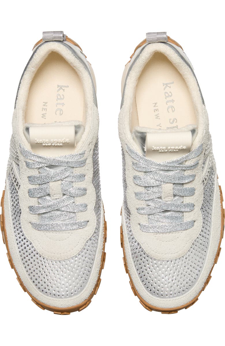 Kate Spade New York k as in kate sneaker, Alternate, color, Silver