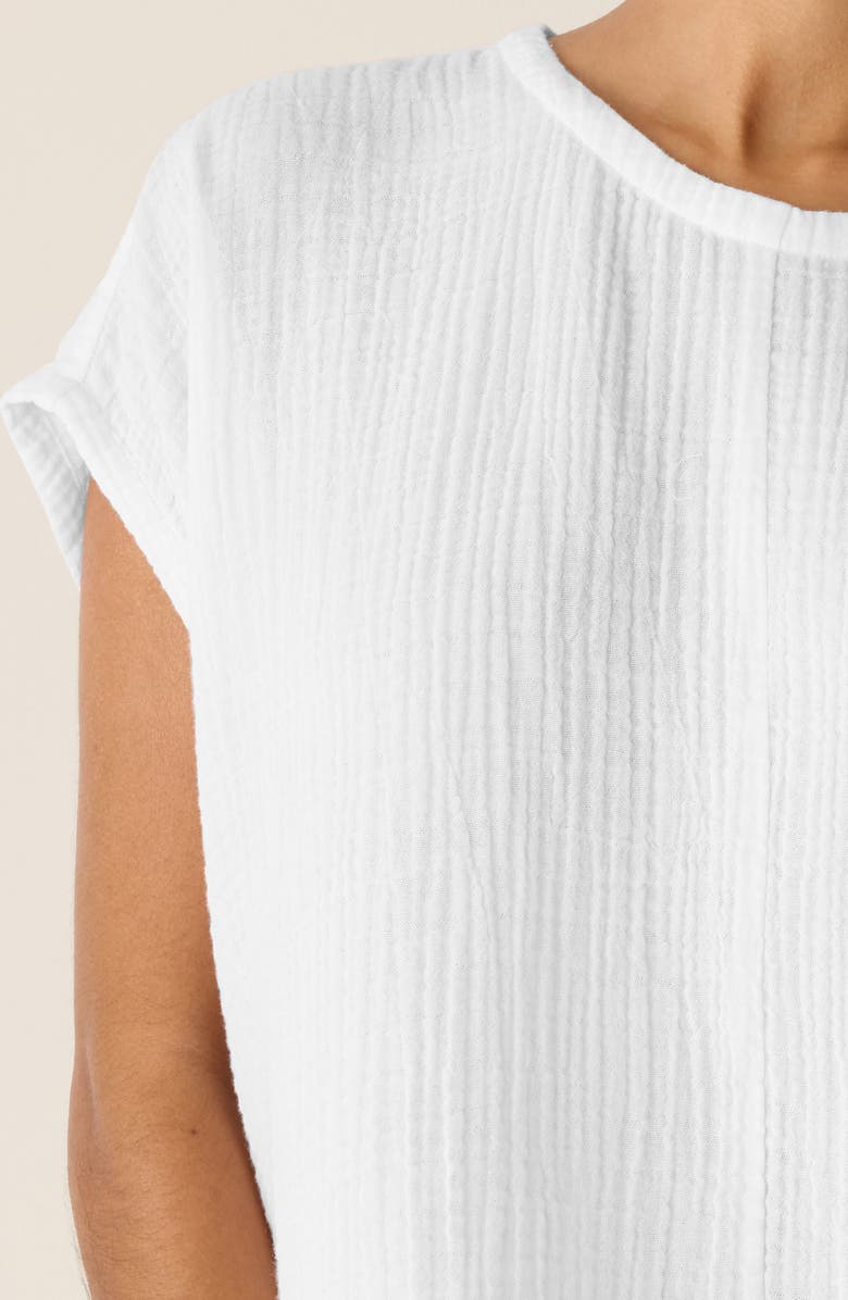 Eileen Fisher Round Neck Square Top, Alternate, color, White