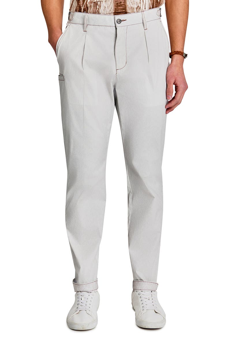 Slim Fit Solid Pleated Pants, Main, color, STONE