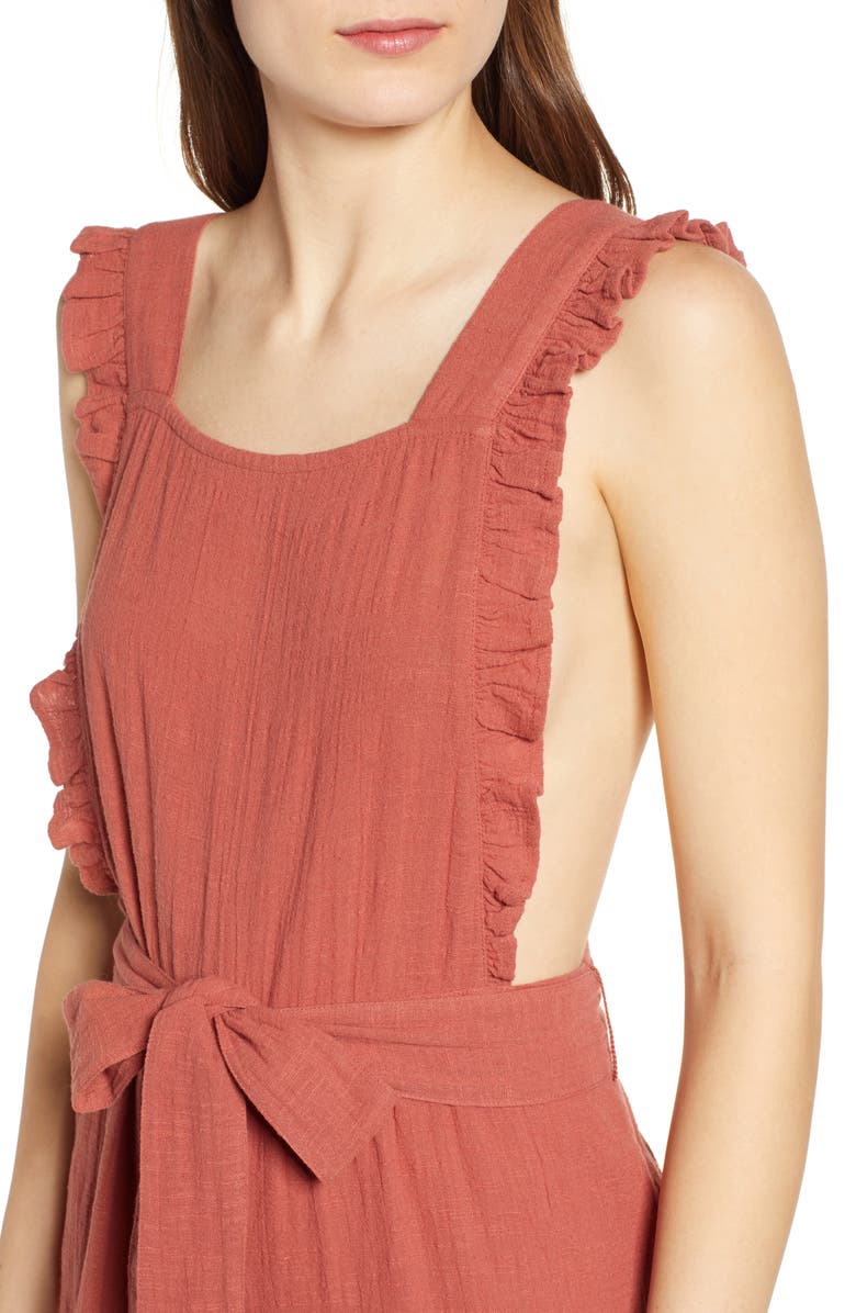 Topshop Frill Crop Jumpsuit, Alternate, color, 