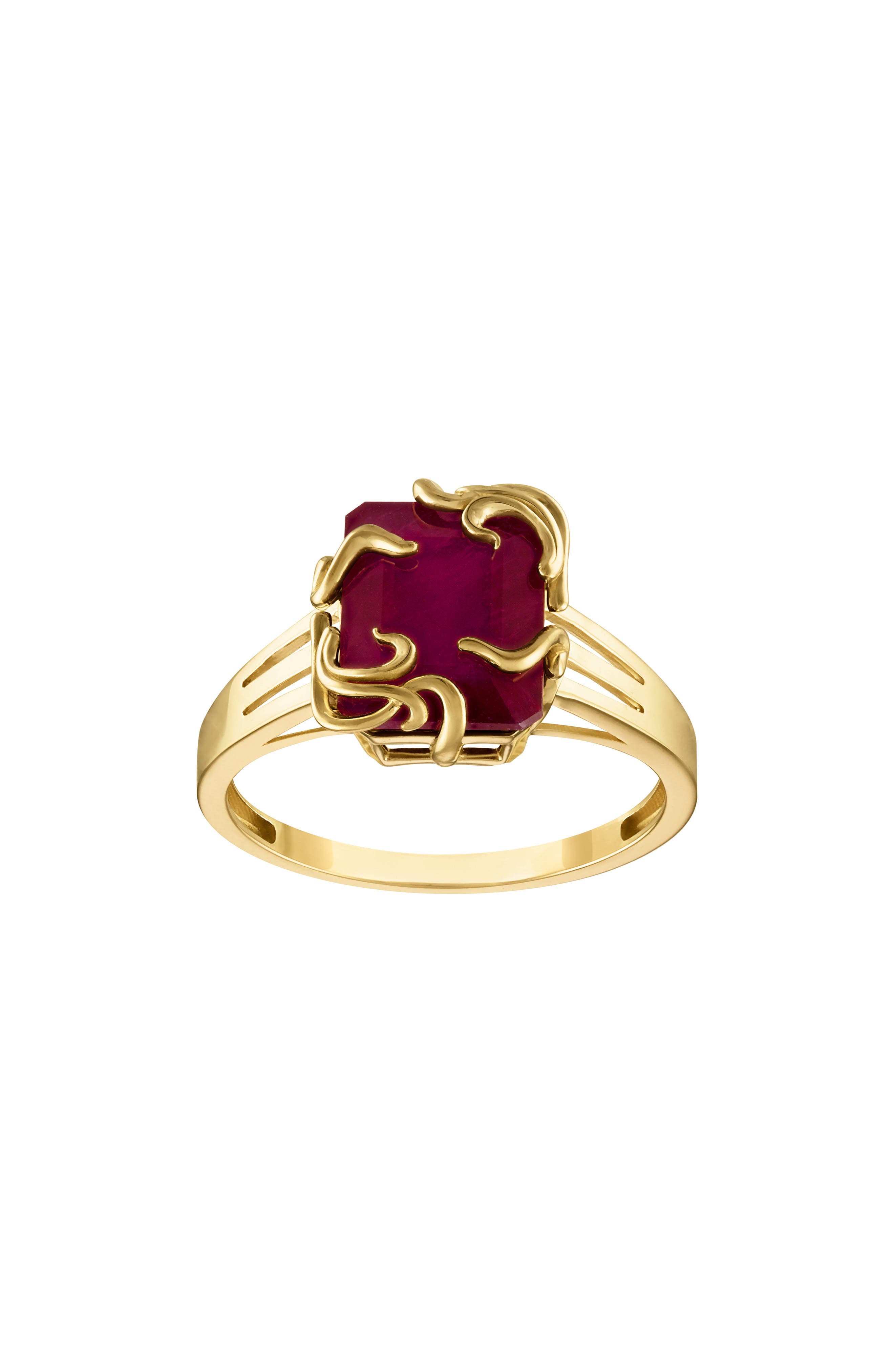 FZN Medusa 10K Gold Ruby Ring