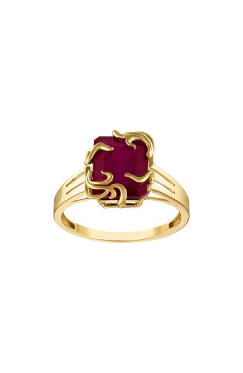 Medusa 10K Gold Ruby Ring