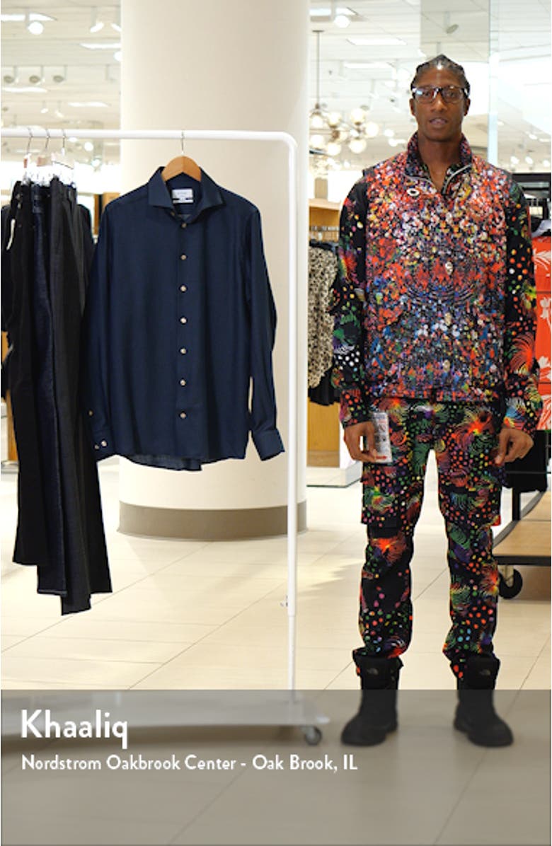 Contemporary Fit Houndstooth Merino Wool Dress Shirt, sales video thumbnail