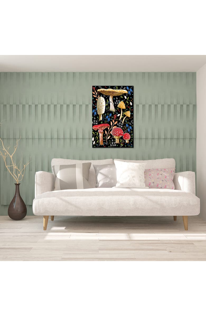 iCanvas Mushroom Love by Thomas Little Canvas Wall Art, Alternate, color, Black