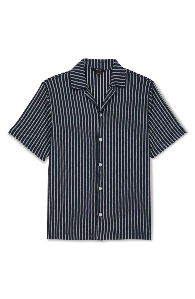 Reiss Griff Stripe Camp Shirt, Alternate, color, Navy/ White