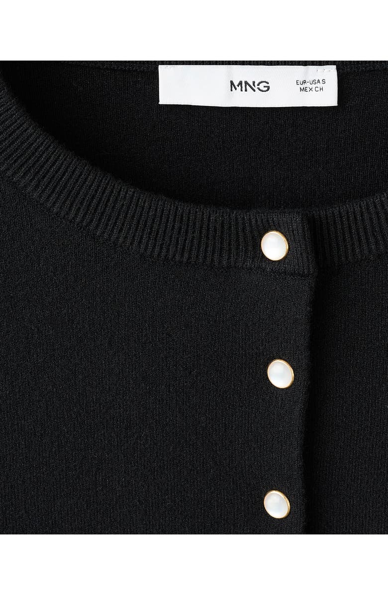 MANGO Crewneck Cardigan, Alternate, color, Black