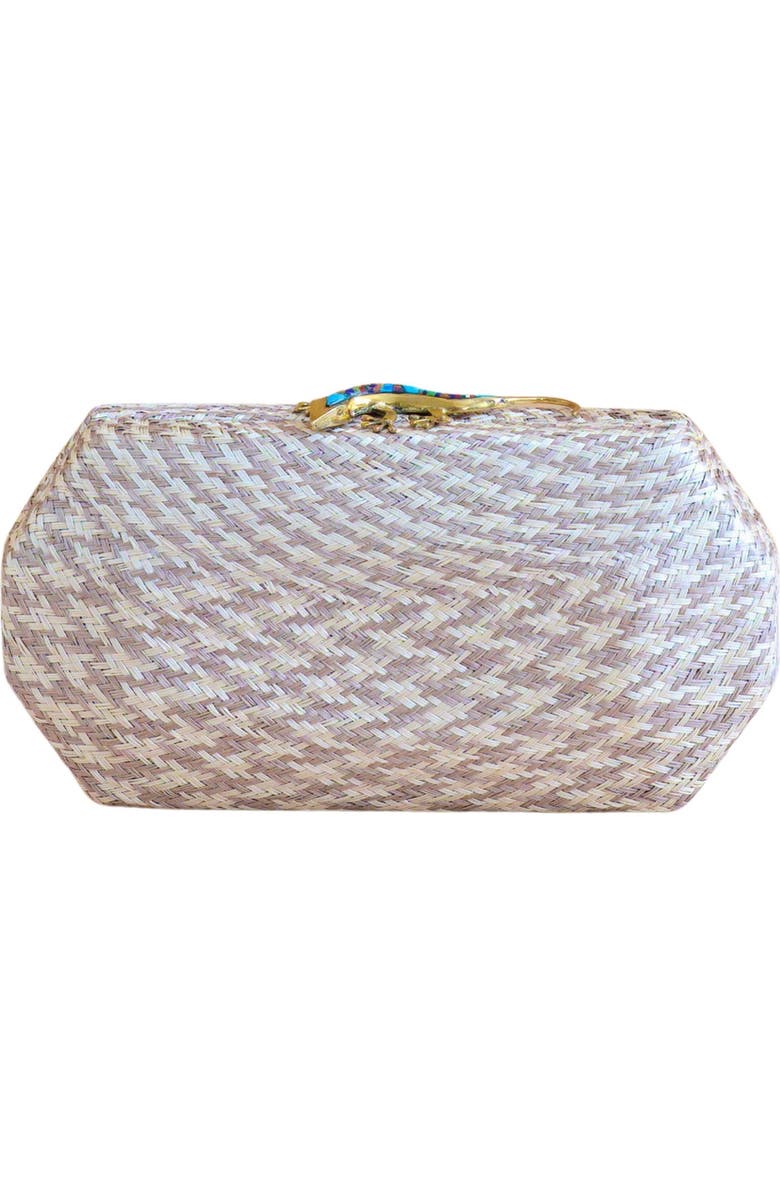 LIKHA Houndstooth Octagon Clutch, Main, color, Dusty Rose