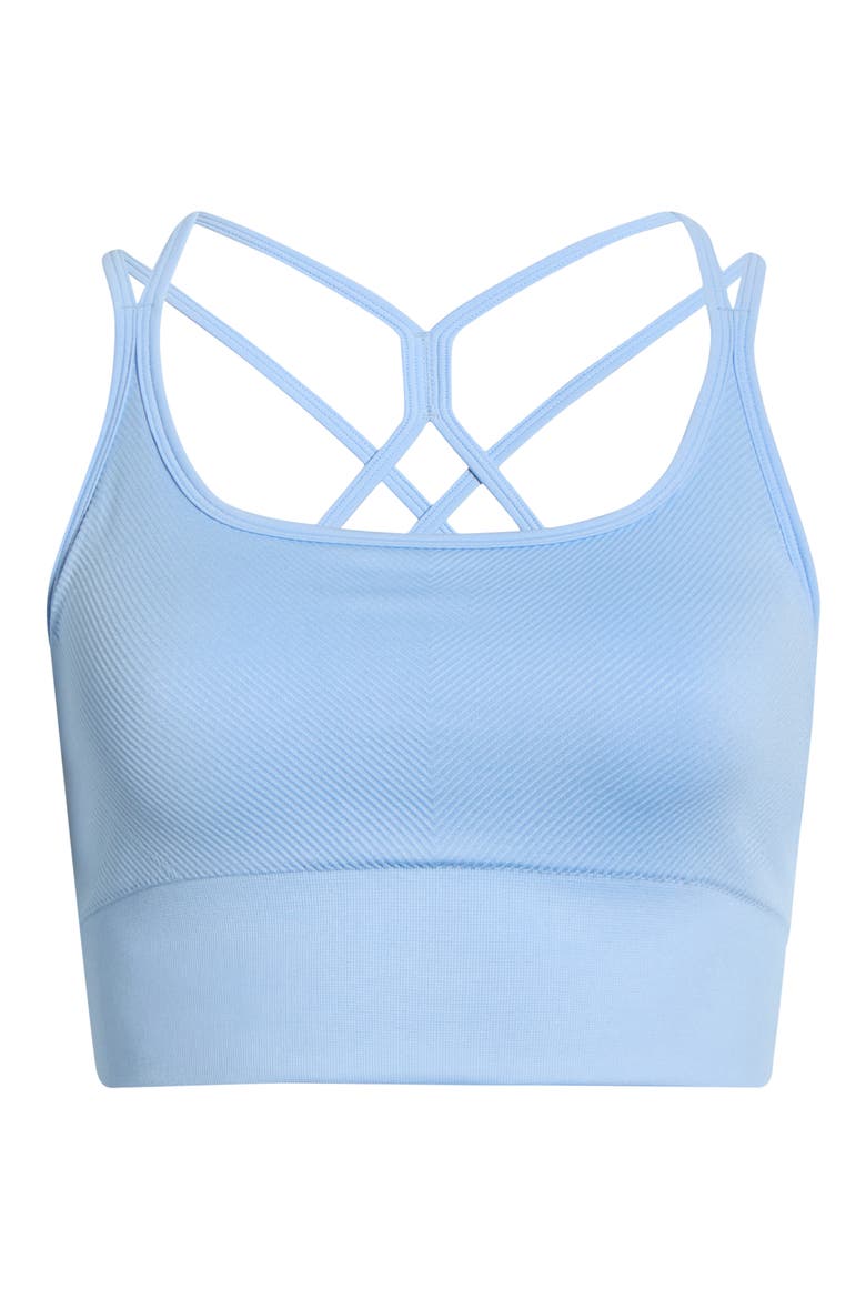 Seamless Strappy Sports Bra, Alternate, color, BLUE PLACID