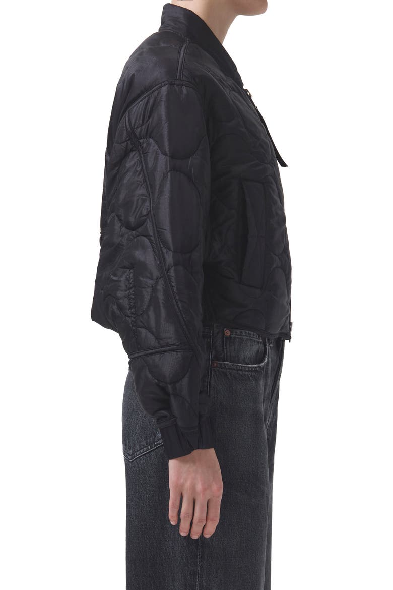 Iona Quilted Nylon Jacket, Alternate, color, BLACK