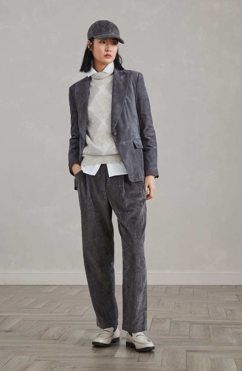 Brunello Cucinelli Comfort cotton corduroy baggy trousers, Alternate, color, 