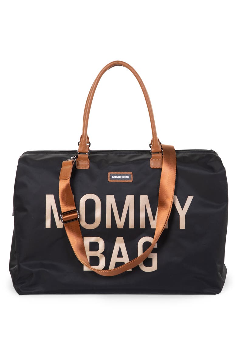 XL Travel Diaper Bag, Alternate, color, BLACK/GOLD