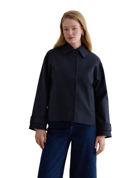 Frida Collared Cropped Trench Coat