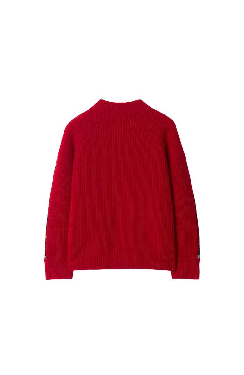 Burberry Check Wool Bomber Jacket, Alternate, color, Poppy Red