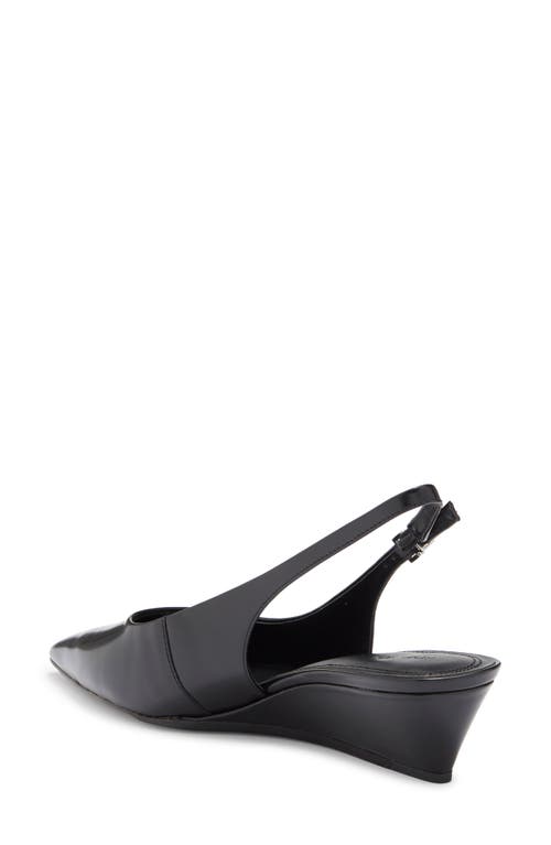 Nordstrom Rhianon Wedge Slingback Leather Pump In Black