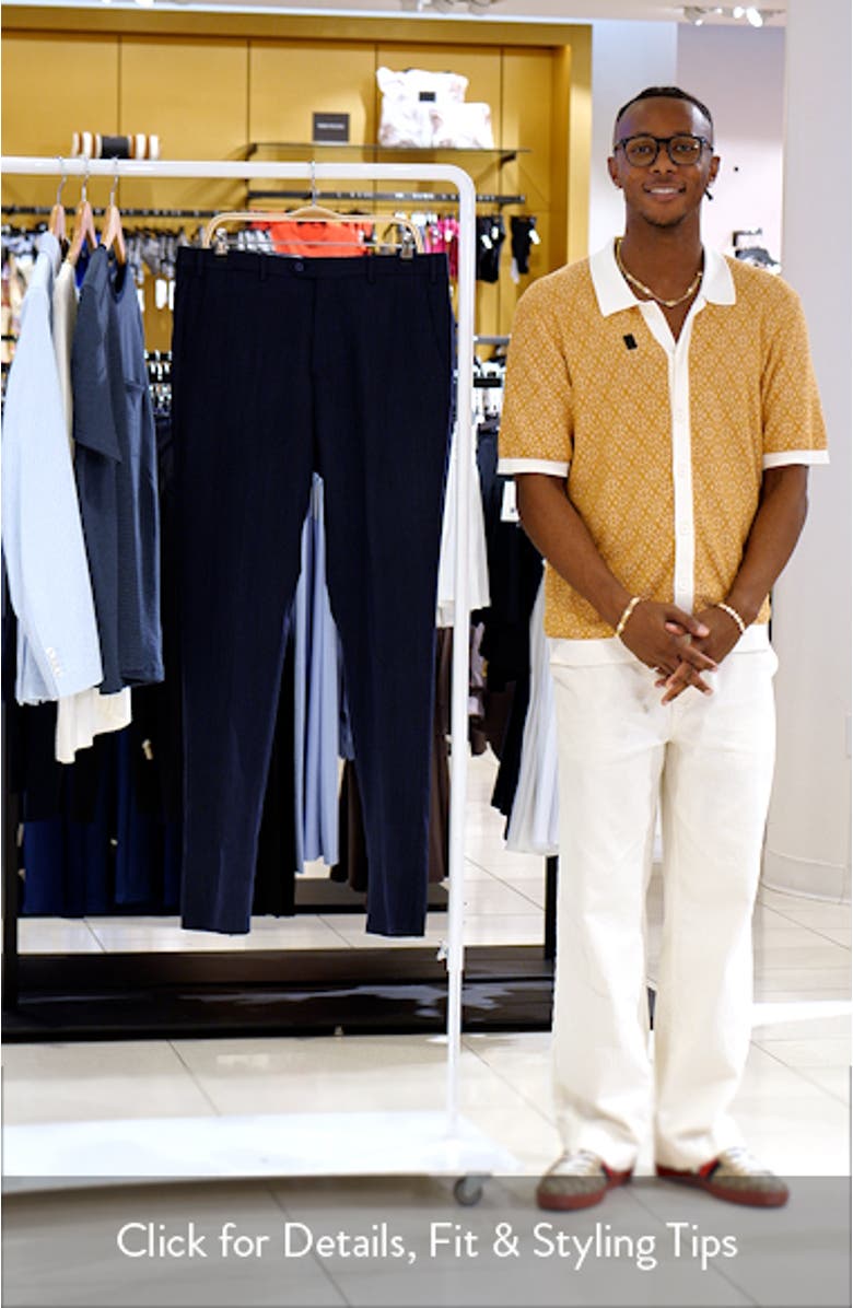 Flat Front Navy Wool Dress Pants, sales video thumbnail