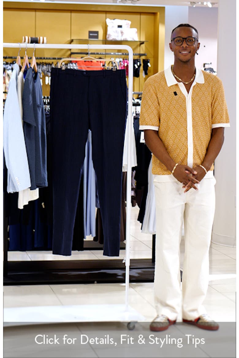 Flat Front Navy Wool Dress Pants video