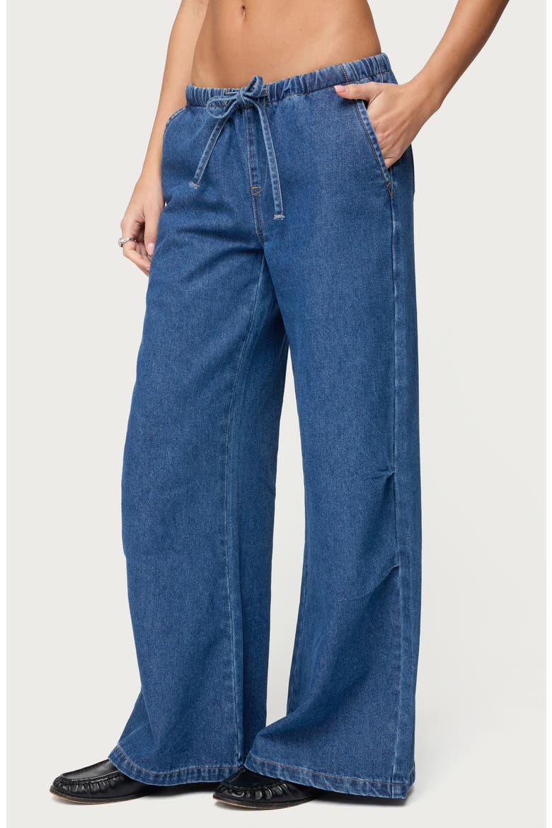 Vicky Low Rise Wide Leg Drawstring Jeans, Alternate, color, DARK-BLUE-WASHED