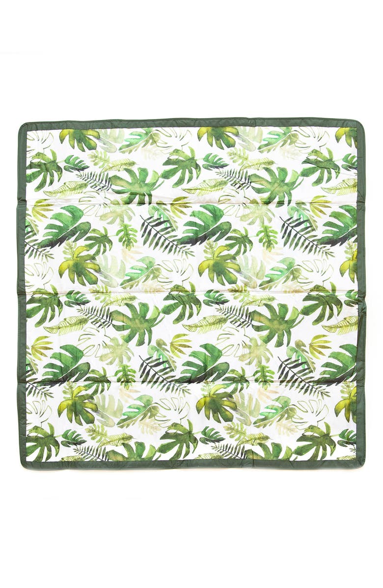 little unicorn 5 x 5 Outdoor Blanket, Alternate, color, Tropical Leaf