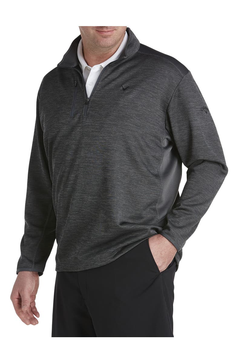 Callaway Big & Tall Weather Series 1/4-Zip Fleece Golf Pullover, Alternate, color, Grey Heather