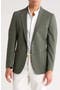 Slim Fit Solid Cotton Blend Textured Blazer
