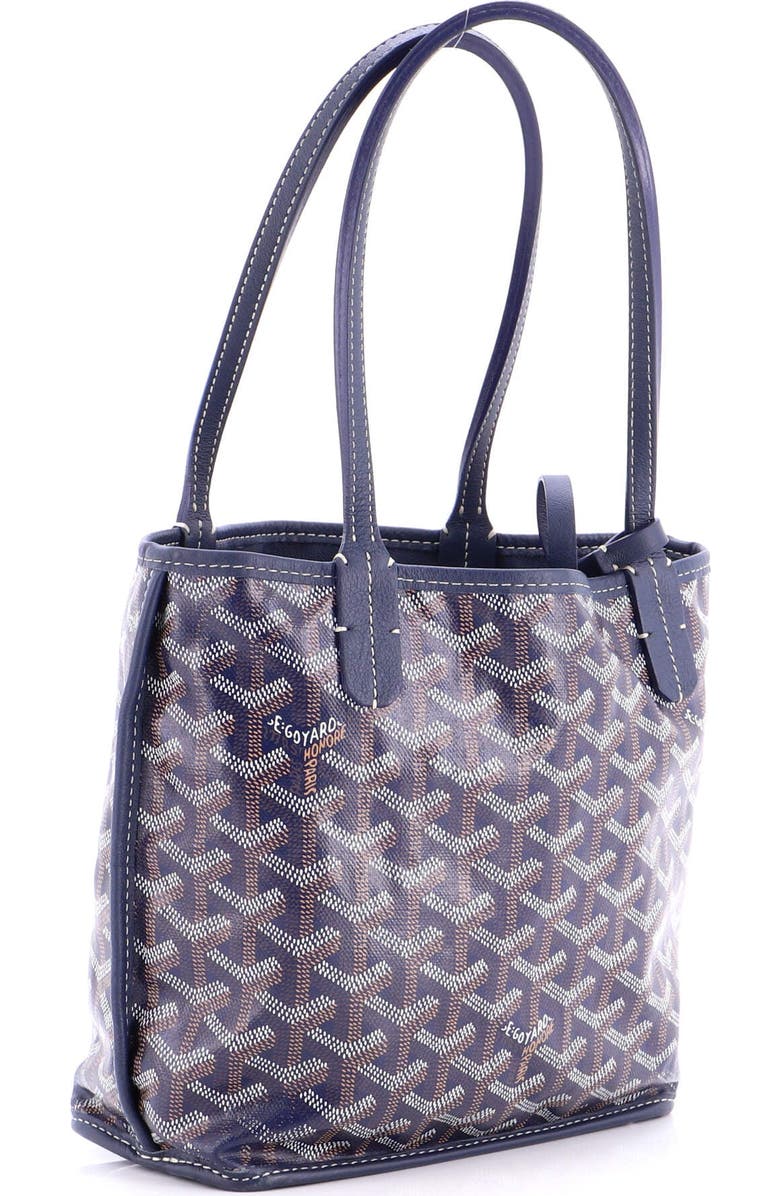 Pre-Owned Goyard Anjou Reversible Tote Coated Canvas Mini, Alternate, color, Blue