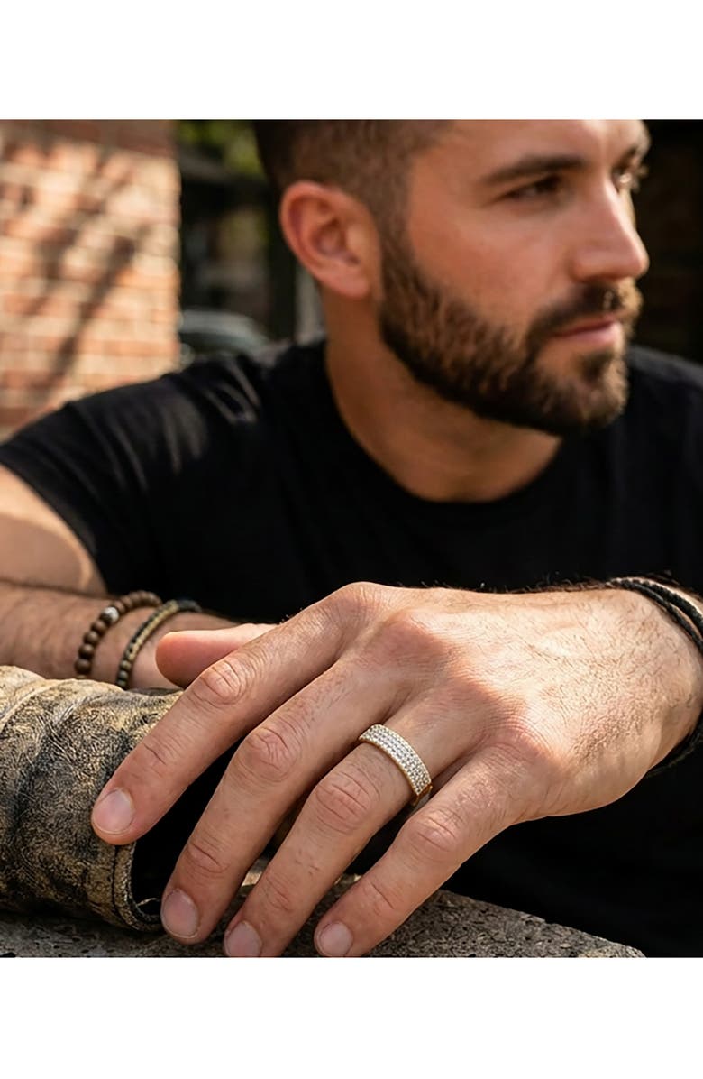 LuvMyJewelry Tessera 10K Gold Pavé Diamond Band Ring, Alternate, color, 10K Yellow Gold