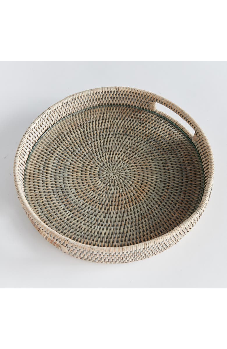 Napa Home & Garden Burma Rattan Round Serving Tray, Alternate, color, Gray