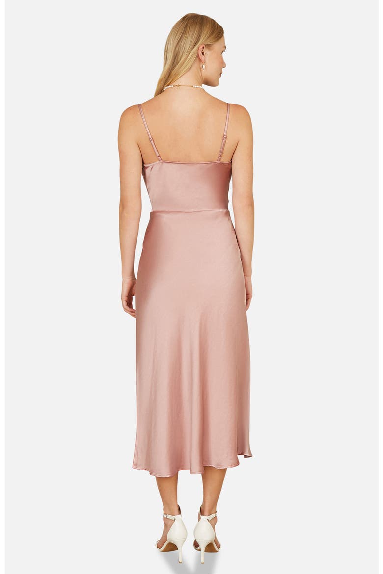 Satin Cowl Neck Midi Dress, Alternate, color, Rose Pink
