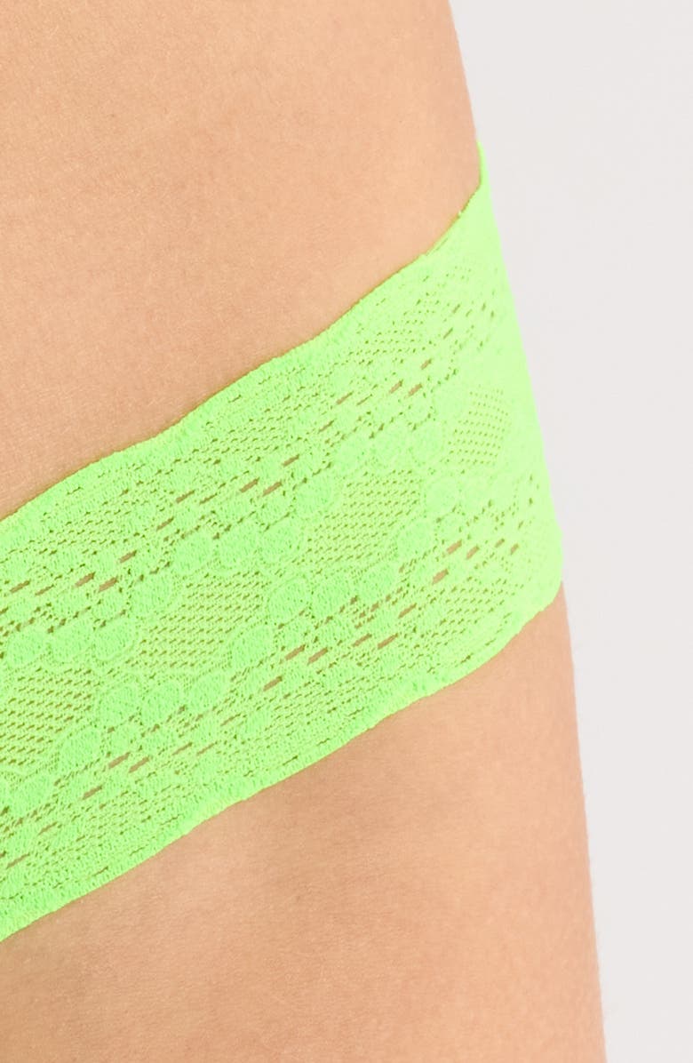 MeUndies Allover Lace V-Front Thong, Alternate, color, Limeade