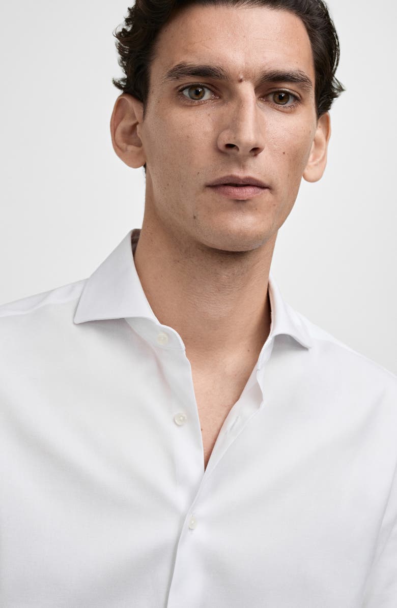 MANGO Slim Fit Button-Up Shirt, Alternate, color, White