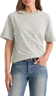 Good American The Overized Stripe T-Shirt