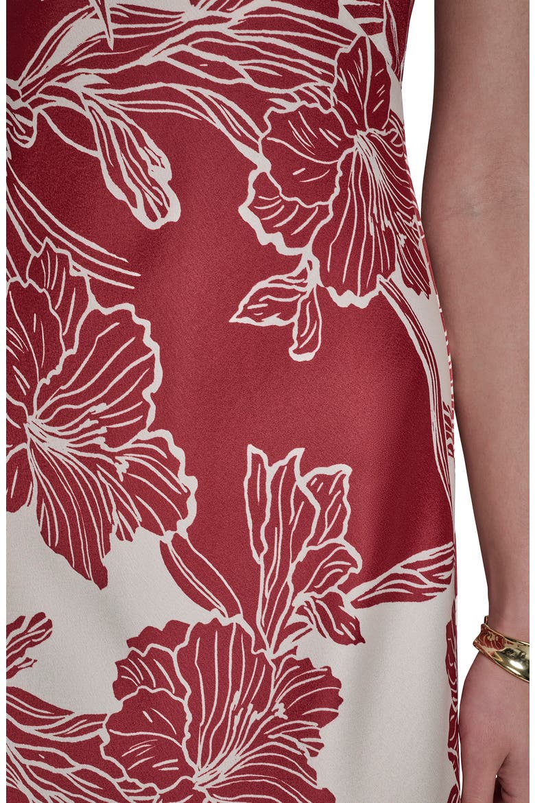 Sleeveless V-Neck Mid Dress, Alternate, color, RED MULTI
