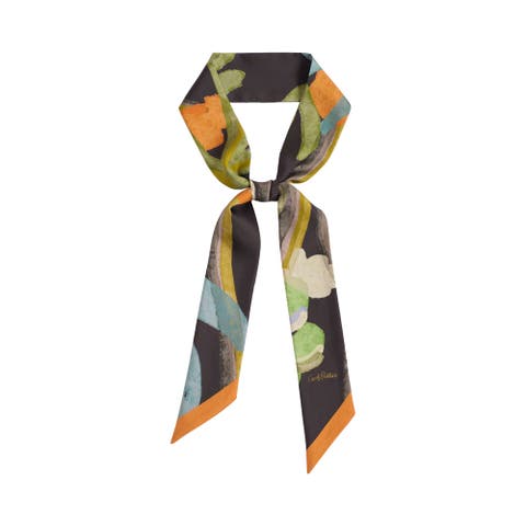"Ethereal Mirage" Silk Twill Skinny Scarf