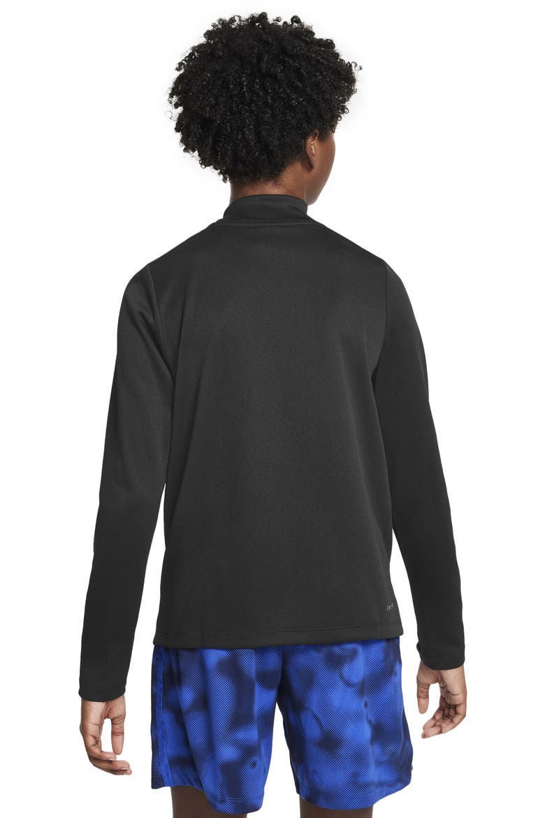 Kids' Dri-FIT Tech Quarter Zip Pullover, Alternate, color, BLACK/ BLACK