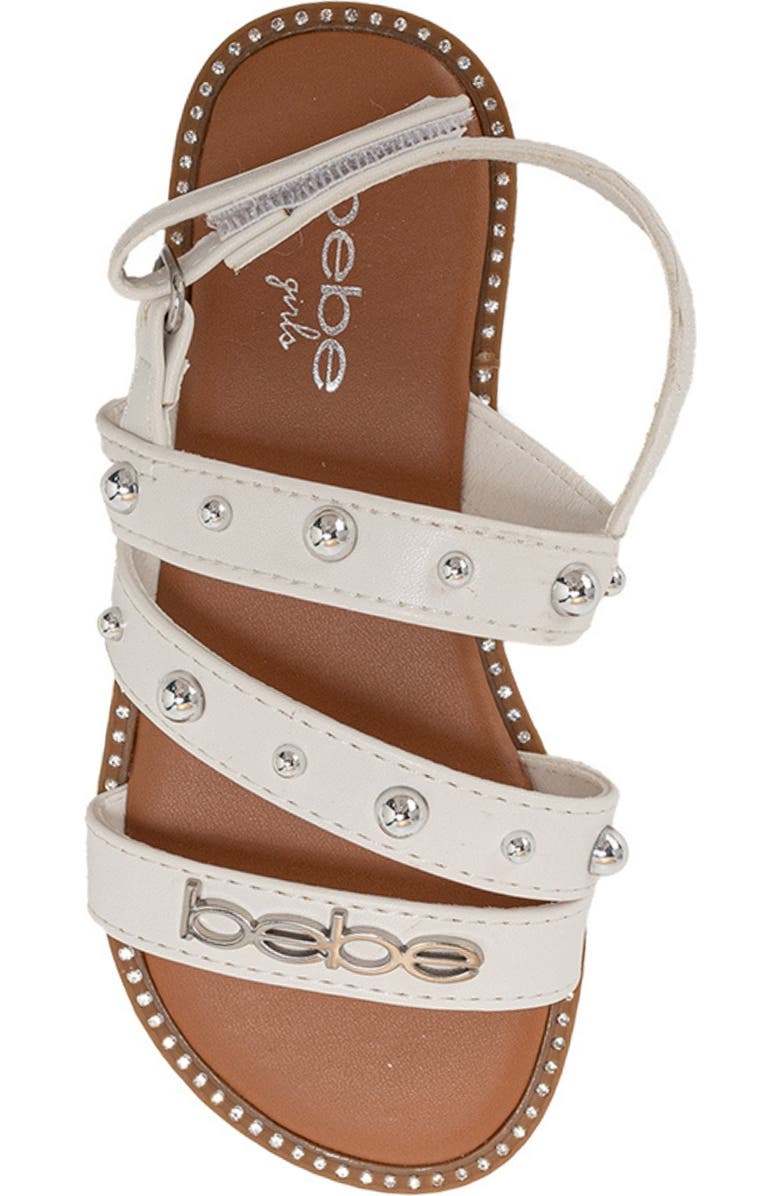 bebe Studded Strap Sandal, Alternate, color, White
