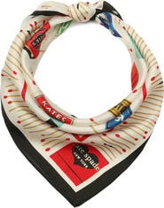 Kate Spade New York matchbook toss silk bandana scarf