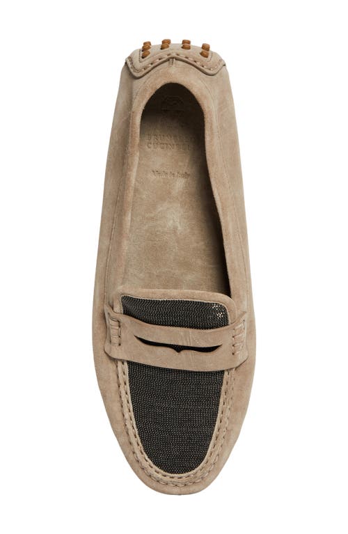 Brunello Cucinelli Monili Driving Shoe In C5859 Dark Beige