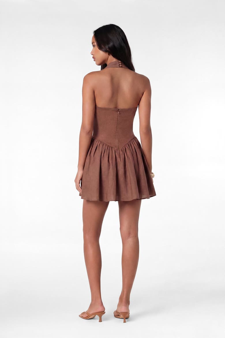Amalie Linen Dress, Alternate, color, Mocha