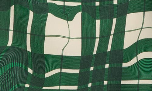 Stine Goya Check Ruched Sleeveless Midi Dress In Green