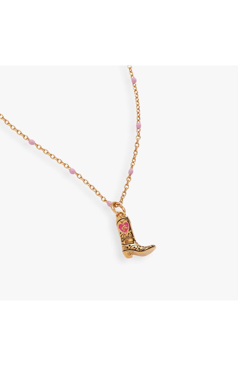 Alex and Ani Barbie Cowboy Boot Pendant Necklace, Alternate, color, Gold